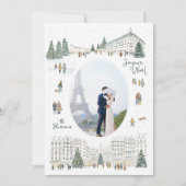 水彩冬の街並み写真クリスマス シーズンカード (正面)