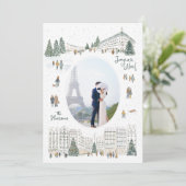 水彩冬の街並み写真クリスマス シーズンカード (スタンド正面)