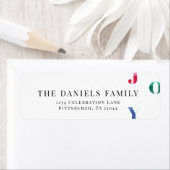 水彩冬の赤い喜び ラベル (インサイチュ)