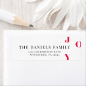 水彩冬の赤い喜び ラベル (インサイチュ)