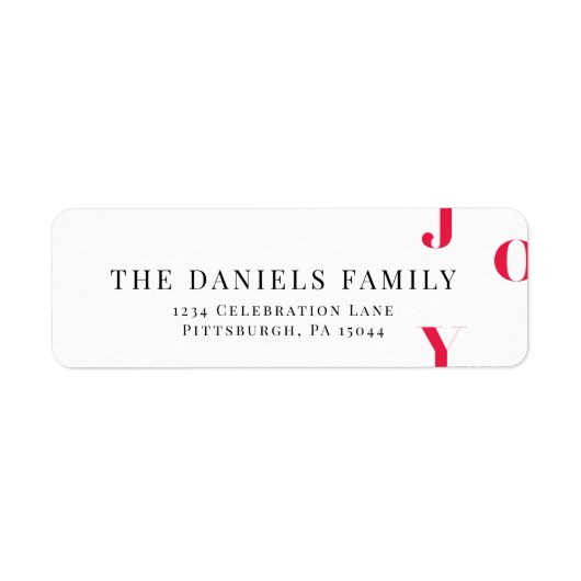 水彩冬の赤い喜び ラベル (正面)