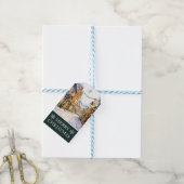 水彩冬の通りシーンクリスマス ギフトタグ (より糸付き)