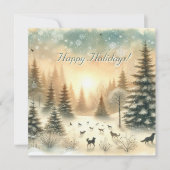 水彩冬の降雪風景 シーズンカード (正面)