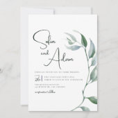 水彩冬の離れウェディングパーティー 招待状 (正面)