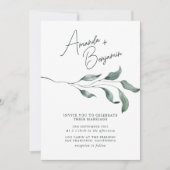 水彩冬の離れ花婚宴 招待状 (正面)