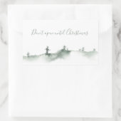 水彩冬の雪のシーン長方形ステッカー 長方形シール (バッグ)