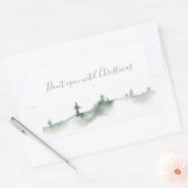 水彩冬の雪のシーン長方形ステッカー 長方形シール (封筒)