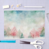 水彩冬の雪の木とスカイパターン 薄葉紙 (クラフト)