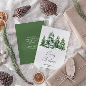 水彩冬の雪の松の木メリークリスマス シーズンカード