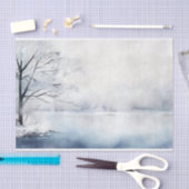 水彩冬の雪の色合いブルーNo. 4 薄葉紙 (クラフト)