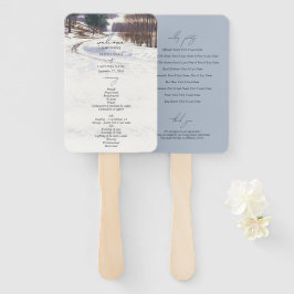 水彩冬の雪景色結婚の風景 ハンドファン