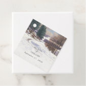 水彩冬の雪景色結婚の風景 フェイバータグ (インサイチュ)