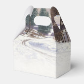 水彩冬の雪景色結婚の風景 フェイバーボックス (裏面サイド)