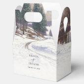 水彩冬の雪景色結婚の風景 フェイバーボックス (オープン)