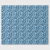 水彩冬の雪片ネイビーブルー背景 ラッピングペーパー (フラット)