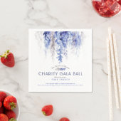 水彩冬の青夕べチャリティーガライベント スタンダードカクテルナプキン (インサイチュ)