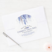 水彩冬の青夕べチャリティーガライベント ラウンドシール (封筒)