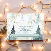 水彩冬の風景金ゴールドおむつラッフル エンクロージャーカード