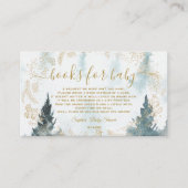 水彩冬の風景金ゴールド本のためのベビー エンクロージャーカード (正面)