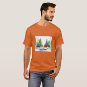 水彩冬の風景Vol.6 Tシャツデザイン Tシャツ (正面フル)