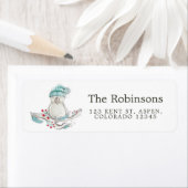 水彩冬の鳥のクリスマス ラベル (インサイチュ)