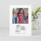 水彩冬の鳥クリスマスフォト カード (スタンド正面)