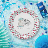 水彩冬の鳥ホリークリスマスすてきパーティー ペーパープレート (パーティー)