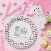 水彩冬の鳥ホリークリスマスすてきパーティー ペーパープレート (パーティー)