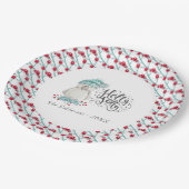 水彩冬の鳥ホリークリスマスすてきパーティー ペーパープレート (アングル)