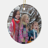 水彩冬の鳥ホリークリスマスフォトすてきページ セラミックオーナメント (左)