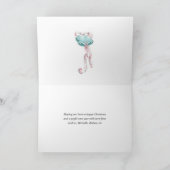 水彩冬の鹿のクリスマスフォト シーズンカード (内部)