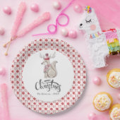 水彩冬キツネクリスマスパーティー ペーパープレート (パーティー)