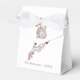 水彩冬キツネクリスマス フェイバーボックス