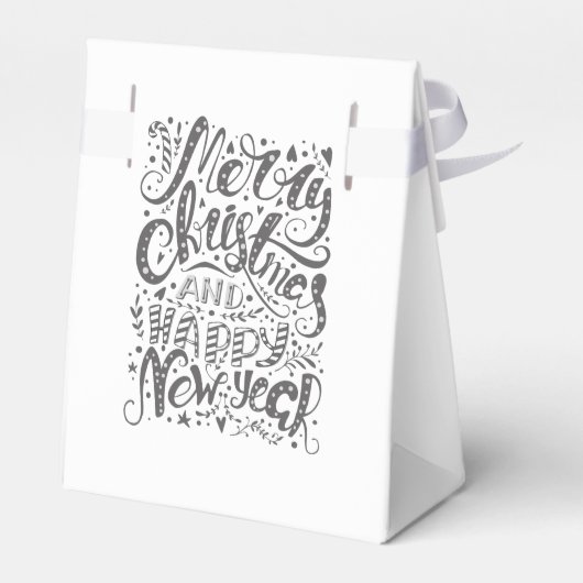 水彩冬キツネクリスマス フェイバーボックス (裏面サイド)