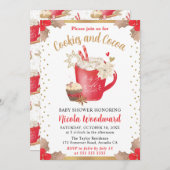 水彩冬クッキーとココアベビーシャワー 招待状 (正面/裏面)