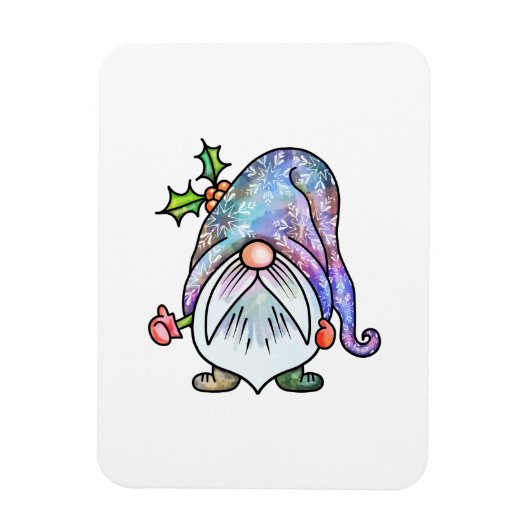 水彩冬クリスマスガーデン格言 マグネット (縦)