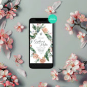 水彩冬クリスマスフレームウェディングパーティー 招待状