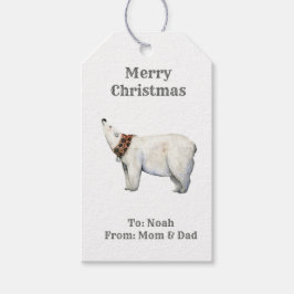 水彩冬クリスマスポーラーベギフトラベル ギフトタグ