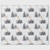 水彩冬クリスマスラッピング紙 ラッピングペーパー (フラット)