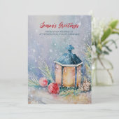 水彩冬シーンホリデーズカンパニービジネス シーズンカード (スタンド正面)