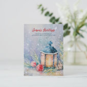 水彩冬シーンホリデーズカンパニービジネス シーズンポストカード (スタンド正面)