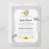 水彩冬フクロムクリスマスベビーシャワー 招待状 (正面)