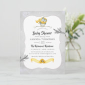 水彩冬フクロムクリスマスベビーシャワー 招待状 (スタンド正面)