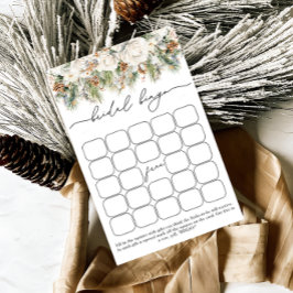 水彩冬フローラブライダルシャワービンゴゲーム