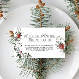 水彩冬フローラブライダルレシピ エンクロージャーカード