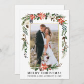 水彩冬フローラ新着金ゴールド枠 シーズンカード (正面/裏面)