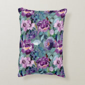 水彩冬フローラ枕 アクセントクッション (裏面(縦))