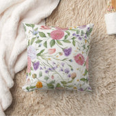 水彩冬フローラ枕 クッション (ブランケット)