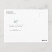 水彩冬リースフラットホリデーポストカード ポストカード (裏面)