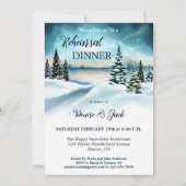 水彩冬ワンダーランドパインリハーサルディナー 招待状 (正面)